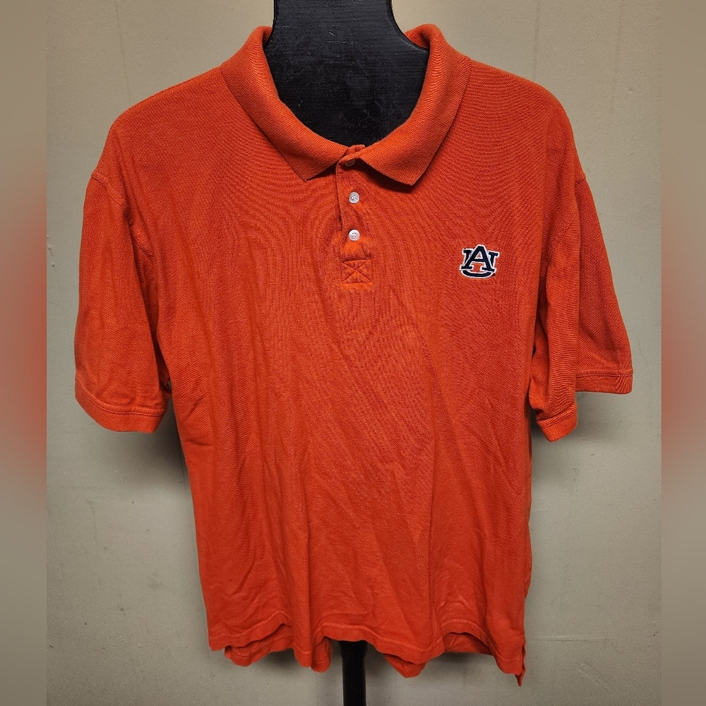 J. America Men's Size XL Cotton University of Auburn Tigers Orange Polo Shirt